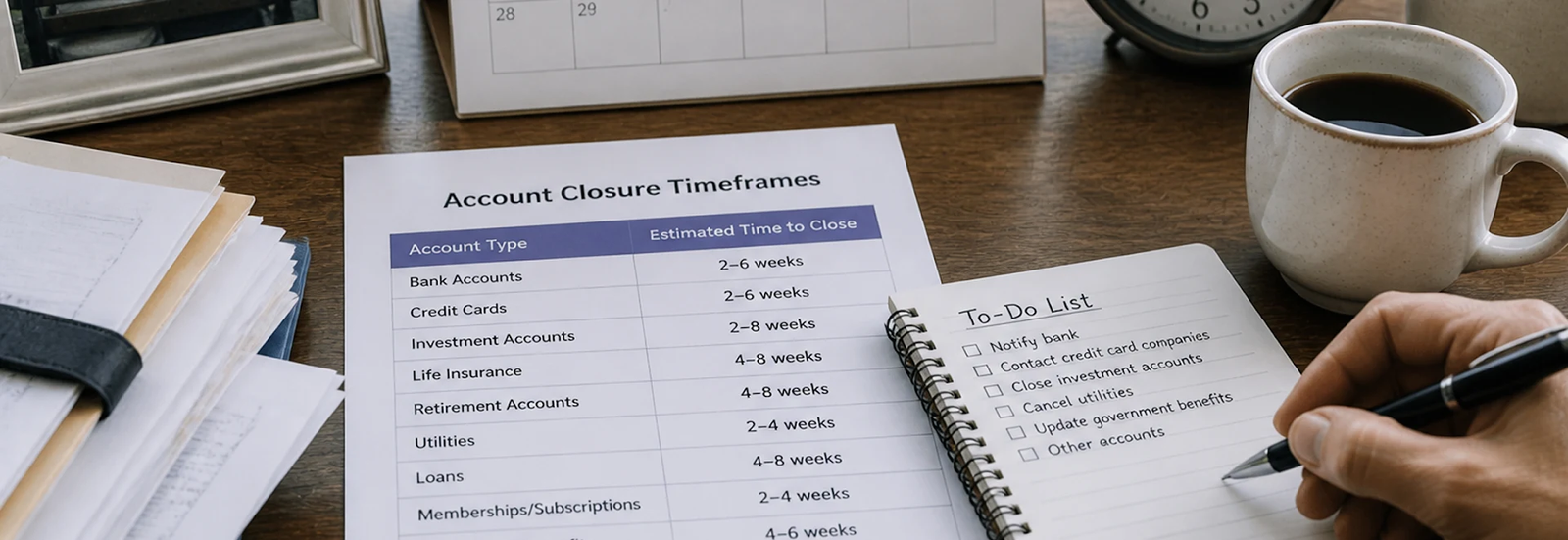 Closing Accounts After Death: How Long Does Each Step Take?